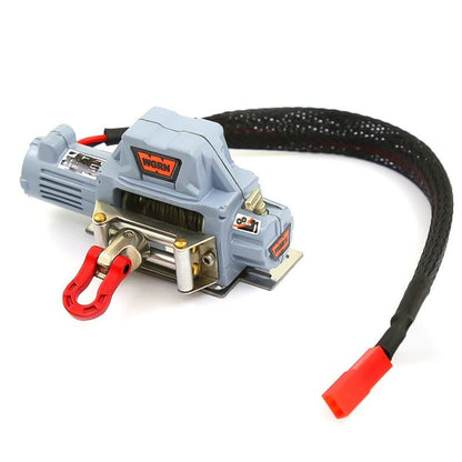 1 Set Full Metal RC Winch Compatible with 1/10 TRX4 SCX10 D90 90046, Gray | Remote recovery and towing for trail driving, rock crawling and scale off-road truck builds - color: Gray