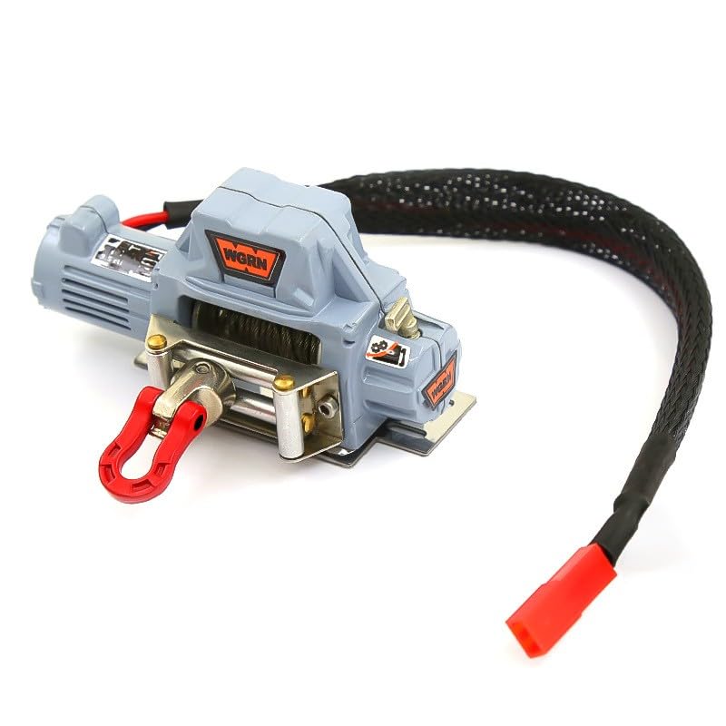 1 Set Full Metal RC Winch Compatible with 1/10 TRX4 SCX10 D90 90046, Gray | Remote recovery and towing for trail driving, rock crawling and scale off-road truck builds - color: Gray
