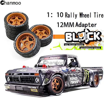 1/10 RC On Road Tires 12mm Hex Plastic Wheels Rims and Rubber Street Tyres for 1:10 Rally Racing Drift Touring CarTamiya XV01 XV02 TA06 TT01 TT02 PTG2 144001 A959 HPI KYOSHO 4PCS (White A) - color: White a