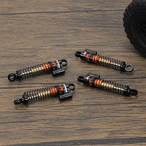 RCAWD RC Shocks Parts for FMS EAZYRC ROC HOBBY FCX24 1/24 & 1/18 Crawlers Upgrades, Front & Rear Shock Absorber Damper Aluminum Adjustable #C3002 Black - color: Black