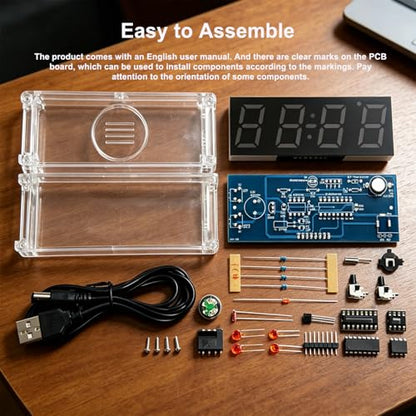 ISolderStore Soldering Practice Kits 4 Digital DIY Clock Kits Color Electronic Clock Kit Solder Practice Kit for Soldering Practice