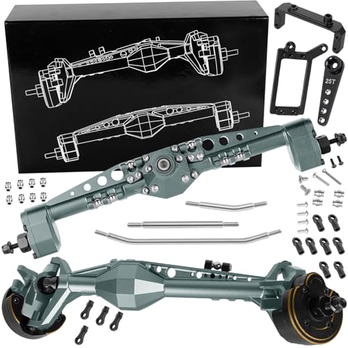 Front Rear Portal Axles Upgrades Part for 1/10 Capra 1.9 UTB 4X4,DIY SCX10 SCX10 II,RC Aluminum Alloy Front Rear Axle RC Crawler Car,1/10 Capra 1.9 UTB & SCX10,Titanium - color: Titanium - (Portal Axles)