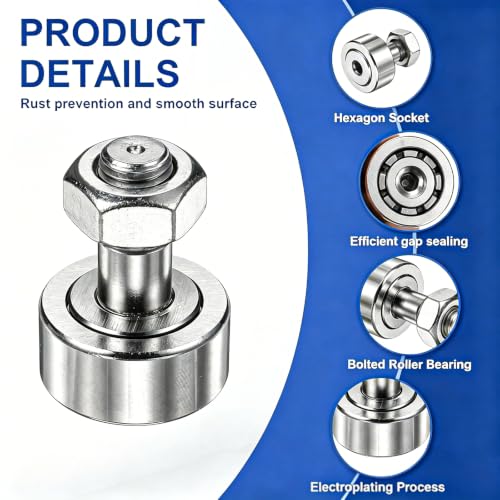 AXK 1PCS CF6/KR16 SUS304 General Automation Transmission Roller, M6x1.0x16mm Locating Wheel for Medium Cycle Assembly Line - size: CF6/KR16—M6x16x28.2mm