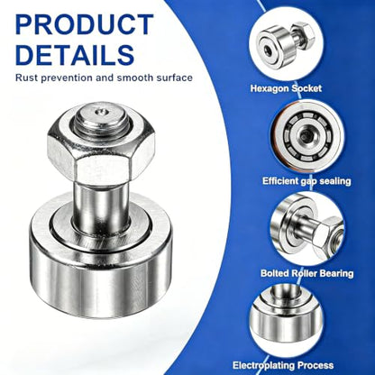 AXK 1PCS CF6/KR16 SUS304 General Automation Transmission Roller, M6x1.0x16mm Locating Wheel for Medium Cycle Assembly Line - size: CF6/KR16—M6x16x28.2mm