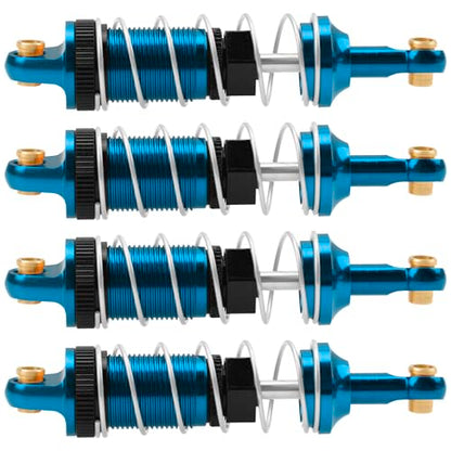 4Pack ShareGoo RC Car Shock Absorbers Metal Shocks Damper Compatible with MJX Hyper Go 14301 14302 14303 1/14 RC Car Upgrades Part (Blue) - color: Blue