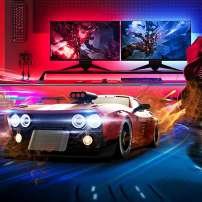 KM3299 RC Drift Car with Gyro Stabilization and LED Lights | 1:32 Scale High-Speed 4WD Mini Electric Remote Control Drift Vehicle, 30 km/h, RC Vehicle Gift for Adult - color: Red