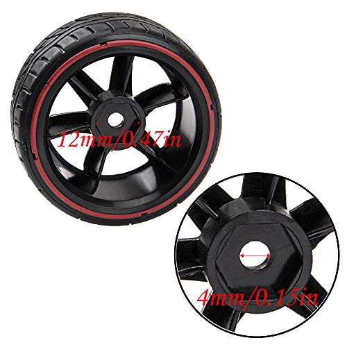 Hard Plastic Wheel Rims & Plastic Tires 12mm Hex Compatible with Traxxas HSP Tamiya Kyosho Himoto 1/10 RC Drift Car (Style 1)