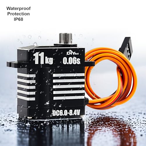 Micro 11KG 0.06S Digital Coreless HV Programmable Servo, 8.4V, 180/270/360 Degree, Metal Gear, for RC Cars (360 Degree) - style: 360 Degree