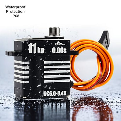 Micro 11KG 0.06S Digital Coreless HV Programmable Servo, 8.4V, 180/270/360 Degree, Metal Gear, for RC Cars (360 Degree) - style: 360 Degree