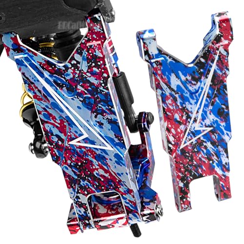RC Aluminum Suspension A-Arms Upgrades Part for 1/10 Slash Rustler Stampede 4X4 VXL BL-2s,Hoss 4WD VXL,XO-1,Alloy Front Rear RC Suspension Arms Hops up,Colorful - color: Colorful - (Suspension Arms)