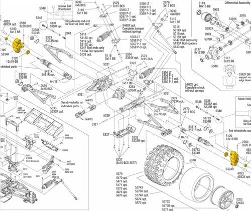 Aluminum Steering Blocks & Knuckle Arms for T-Maxx E-Maxx | Replaces #5334 | 1/10 Scale CNC Upgrade Set