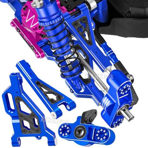 RC Upgrades Part for 1/8 Typhon 6s BLX,1/7 Felony Infraction 6S BLX Limitless,Front Rear Suspension A-Arms,Steering Blocks,Caster Block,Turnbuckles Camber Links w/25T Servo,Navy Blue - color: Navy Blue - (Rc Upgrades)