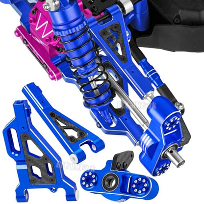 RC Upgrades Part for 1/8 Typhon 6s BLX,1/7 Felony Infraction 6S BLX Limitless,Front Rear Suspension A-Arms,Steering Blocks,Caster Block,Turnbuckles Camber Links w/25T Servo,Navy Blue - color: Navy Blue - (Rc Upgrades)