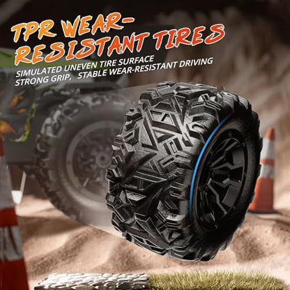 1/20 Scale Fast RC Cars, 20KM/H 4WD Off-Road High Speed Remote Control Trucks for Adults and Kids Boys, All Terrain Truck Toys Gifts Green