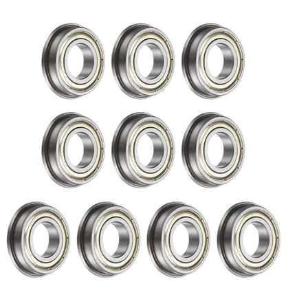 uxcell F6901ZZ Flanged Ball Bearing, 10pcs 12x24x6mm Chrome Steel Double Shielded ABEC1 Flange Bearings - size: 12x24x6mm