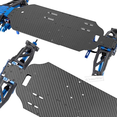 Carbon Fiber Chassis Upgrades Part for 1/10 F0rd F15O Rapt0r R 101076-4,RC Chassis Protect Armor Skid Plate Guard,Navy Blue - color: Navy Blue(1set)