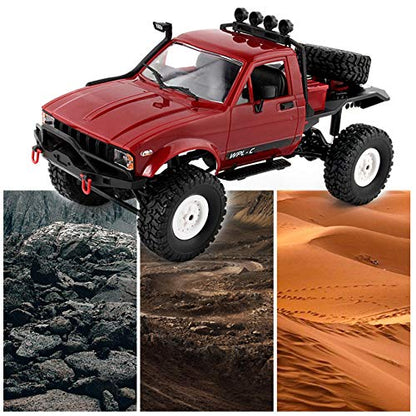 RC Crawler Offroad RC Truck WPL C14 RC Rock Crawler 1/16 Scale 4x4 Waterproof Remote Control Trucks with LED Lights, 2.4G RTR Hobby RC Pickup for Adults