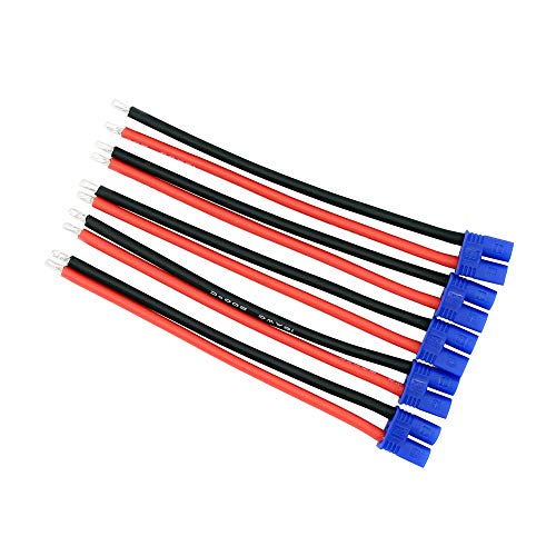 5pcs EC2 Style Male Connectors Adapters Cable with 10cm 16awg Silicone Wire for ESC Charger(BDHI-20)