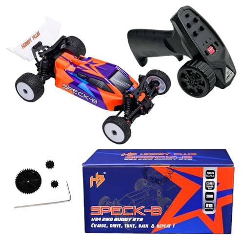 HOBBYPLUS Speck B 1/24 2WD Mini RC Car - RTR RC Buggy, Fast Mini Racing Buggy, Brushless Ready with Oil-Filled Shocks – Fun Indoor Remote Control Car Racing Vehicles for Adults (Razor Orange) - color: Razor Orange, size: Brushed