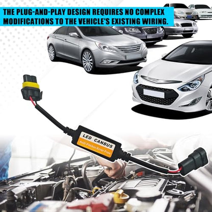 Car LED CAN Bus Decoder, 9005 Load Resistor Turn Signal Harness Adapter, Anti-Flicker Error Decoder Resistor Universal for LED Headlight Tail Light Conversion Kit (9005/9006, 2PCS) - size: 9005
