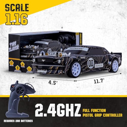 Hoonigan Mustang Remote Control RC Car for Kids – 3.7V, 2.4 GHz, Detailed Replica Design, USB Rechargeable Battery Included, 1:16 Scale, 150 ft Range, 6 Mph - size: 1:16, style: Hoonigan