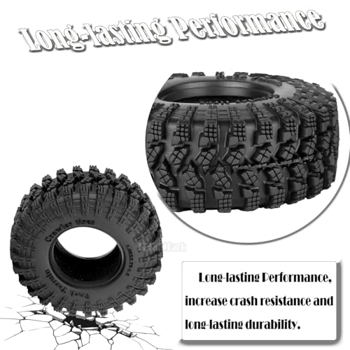 RC 1.3 Soft Silicone Rubber Wheel Tires for 1/18 TRX4M/Ascent-18/FMS 1/24 SCX24 RC Crawler,1.3" Soft Mud Terrain/Rock Crawling/Swamp Claw Mud Terrain/Road RC Tires 4Pcs,Style (C) - style: 4Pcs 1.3 Rubber Wheel - (C)
