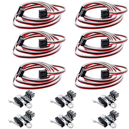 6Pcs 3D Printer Endstop Limit Switch and Ender 3 Limit Switch Cables 3 Pin for 3D Printer Parts Ramps1.4, Compatible with Ender 3, Ender 3 v2, Ender 3 s1, Ender 5, Ender 3 pro, Prusa i3, Mega-S, etc. - style: 6Pcs 3D Printer Endstop Limit Switch and Cable