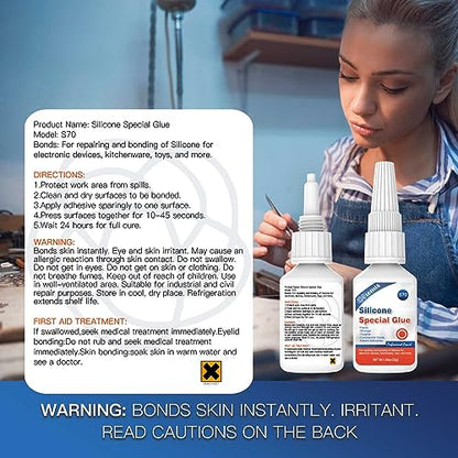 30g Silicone Glue - Strong Adhesive for Repairs and Sealing | Waterproof, Heat-Resistant, and Flexible | Ideal for Glass, Ceramics, Electronics, and More - size: Silicone Glue