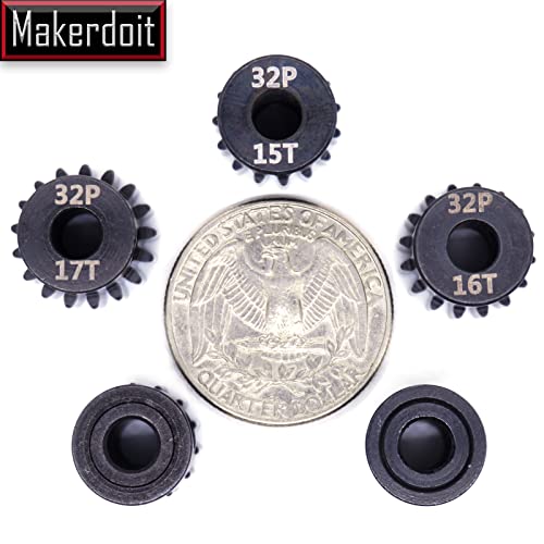 32P 5mm Pinion Gear Set 13T 14T 15T 16T 17T with Hex Key for RC - style: 13T 14T 15T 16T 17T