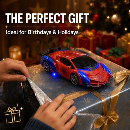 2.4GHz RC Spider Car, Transforming Robot Stunt Vehicle | ABS body, rubber wheels, 360° spin, one‑key deformation, auto demo, 2 rechargeable batteries, holiday gifts - color: Red - Spider