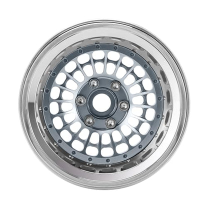 INJORA 2.2" Aluminum Turbine Wheel Offset -10mm for 1/10 RC Crawler (Grey)