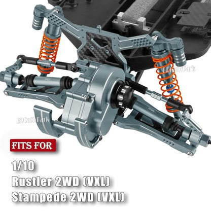 RC Upgrades Part for 1/10 Rustler Stampede (VXL) 2WD,A-Arm,Shock,Drive Shaft,Caster Block,Steering Blocks,Stub Axle Carriers,Steering Bellcranks,Links,Shock Tower,Front Bulkhead,Titanium - color: Titanium - (Rc Upgrades)