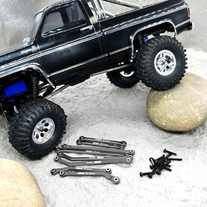 High Clearance 4 Links Set Aluminum Linkage for Traxxas 1/18 TRX4M K10 F-150 Upgrade Parts RC Crawler Car (Titanium) - color: Titanium
