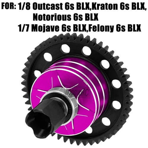46T Upgrades Part Differential Slipper for 1/8 Outcast/Kraton/Notorious 6s BLX,1/7 Mojave/Felony 6s BLX,#45 Steel Spur Gear Slipper Clutch Diff Gear Hops Up.Pink - color: Pink(46t)