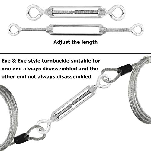 10 Pack M6 Eye and Eye Turnbuckle for Cable Wire Rope Tension Heavy Duty Stainless Steel Turnbuckle for Sun Shade, Hanging Outdoor Lights Strings - style: Eye and Eye Turnbuckle
