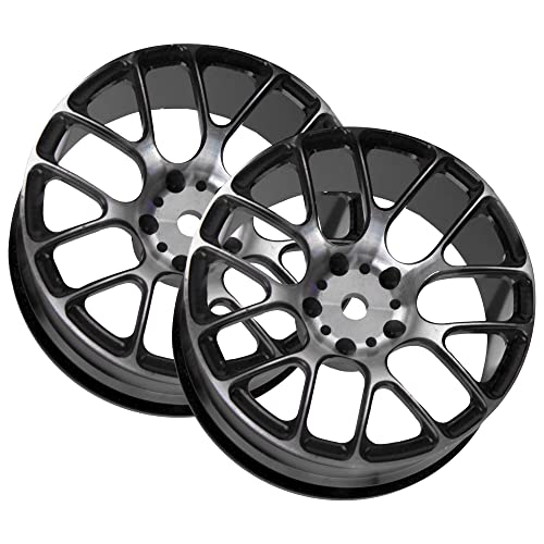 4Pcs Vgoohobby Aluminum Wheel Rims 12mm Hex Hub Width 26mm Compatible with 1/10 Tamiya TT-01 Kyosho RedCat Sakura HSP HPI 1/10 On-Road Racing Touring RC Drift Car (Black) - color: Black
