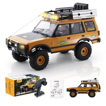 FMS FCX10 1/10 RC Crawler Land Rover Camel Trophy Edition, Official Licensed 4WD All Terrain Off-Road RC Truck for Adults, High-Detail Scale RC Car with Metal Gears, Upgraded Shocks (Discovery) - style: Discovery
