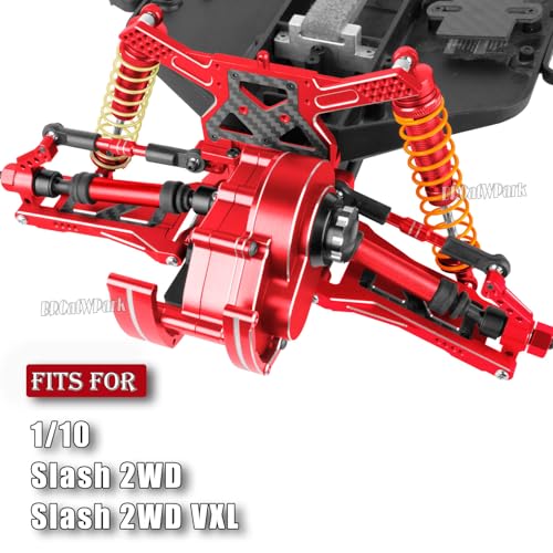 RC Upgrades Part for 1/10 Slash 2WD (VXL),A-Arm,Shock Absorber,Drive Shaft,Caster Block,Steering Blocks,Stub Axle Carriers,Steering Bellcranks,Links,Shock Tower,Front Bulkhead,Red - color: Red - (Upgrades)