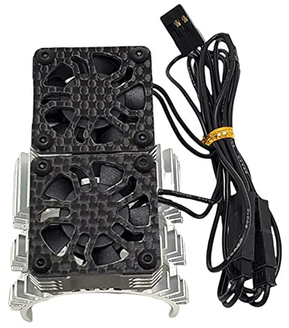 NHX RC 1/8 Twin Cyclone Alum HV Cooling Fan Cover 28000RPM Motor Heatsink Silver