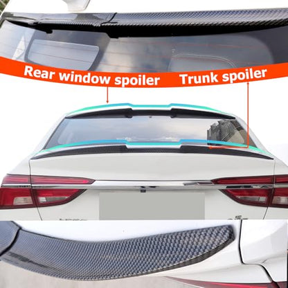 Universal Carbon Fiber Pattern Spoiler for Sedan, Coupe, Hatchback | 3-Section Adjustable & Cuttable | No-Drill Installation with 3M Tape | 40-55 Inches - color: Carbon fiber black