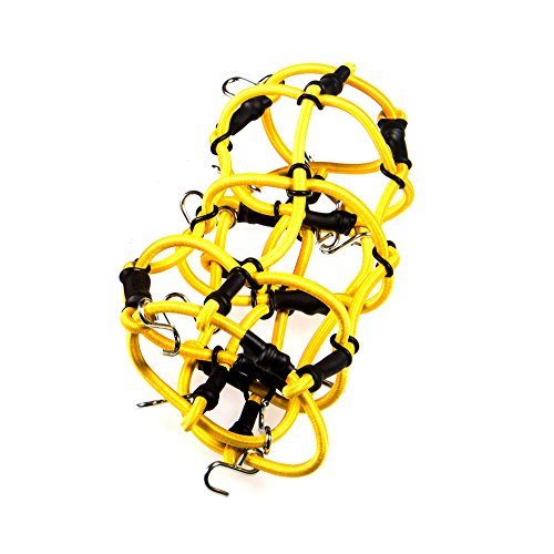 MOHERO 1/10 RC Elastic Luggage Net with Hook for 1:10th RC Vehicles RC Crawler Truck Car D90 TRX4 Roof Rack (Yellow) - color: Yellow