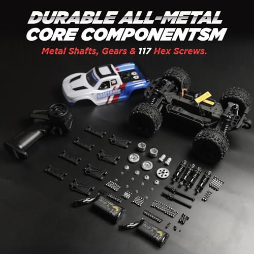 UDIRC Fast RC Cars for Adults, Upgradable 56 MPH, Heavy Duty RC Truck, 4X4 Off Road All Terrain 2.4Ghz RTR 1:16 Remote Control Car, Monster Truck with 2 Rechargeable Batteries for Beginners and Boys