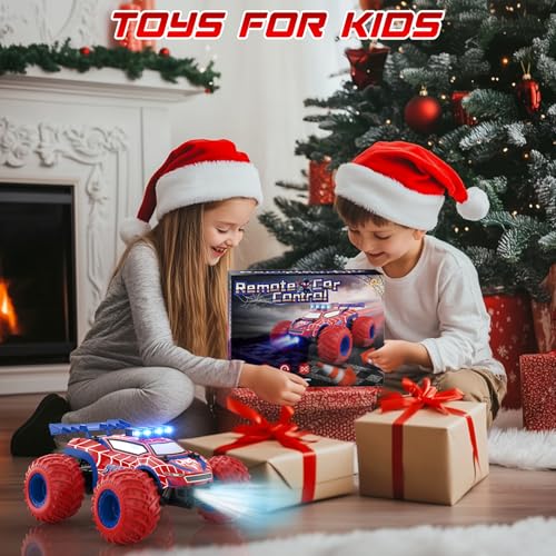 EpochAir 1:18 Remote Control Car - 20km/h 2.4GHz All Terrain Off-Road Monster Truck with Bodylights&Headlights &Headlamps, Rechargeable Toy Car Gift for 3 4 5 6 7 8 9 10-12 Year Old Boys Girls Kids | All Terrain Off-Road Monster Truck with Bodylights&Head
