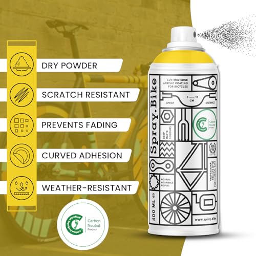 Spray.Bike Spray Paint - Chicago Yellow | Designed Mainly for Bicycles | Multi-Use Acrylic Spray Paint for Metal, Plastic | High Coverage Bike Paint, 400ml - color: Chicago Yellow - 400ml