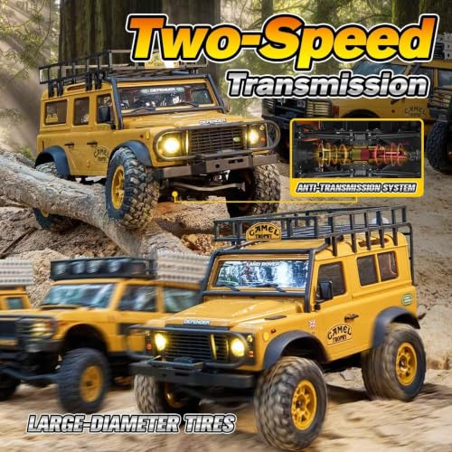 FCX24MS FMS 1/24 RC Crawler, Land Rover Family, 2.4Ghz Off-Road RC Rock Crawler with Lighting Effects and Speed Switch, RC Cars for Adults (Discovery) - color: Discovery