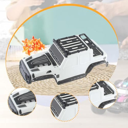 1/16 RC Car Shell Body Cover DIY Modified White Sturdy Spare Parts Easy Installation for 16103 Toy Vehicle Accessories