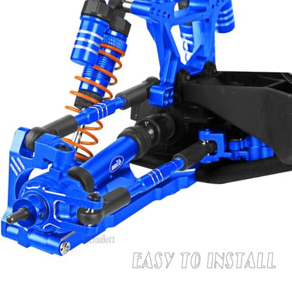 RC Aluminium Upgrades Part Caster Block,Steering Blocks,Stub Axle Carriers,Drive Shaft for 1/10 Slash/Rustler/Stampede/Jat0 4x4 4WD VXL,CVD/Axles/DriveShaft Hops Up,Navy Blue - color: Navy Blue-(for 1/10）