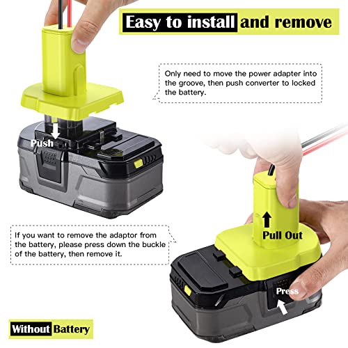 2 Packs Power Wheel Adapter for Ryobi 18V Battery Adapter Power Wheel Battery Conversion Kit with Fuses & Wire Terminals, 12AWG Wire, Power Connector for DIY Ride On Truck, RC Car Toys and Robotics