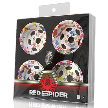 REDSPIDER•Negative Offset -10mm 1.9'' Beadlock Wheels Deep Dish Metal(4pcs) Retro Design for Scale 1/10 RC Crawler Axial SCX10 TRX4 VS4-10 Redcat Gen8 RC4WD D90 Rock Crawler (Color) - color: Color