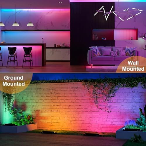 2 Pack 50W 2.4G Remote Control RGB Wall Washer Light with Remote Control & APP Control, for Birthday Party, Garden Lighting, Wall Display, Hotel, Building, Commercial Lighting - size: 50W RGB&3000K*2
